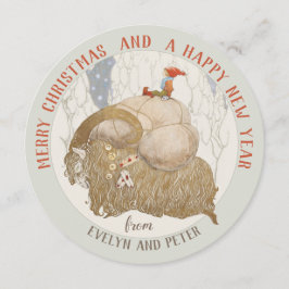 Tarjeta de Navidades de cabra de John Bauer Yule