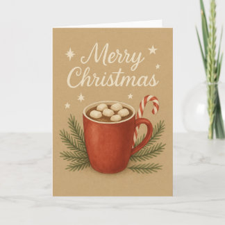 Tarjeta de Navidades de cacao caliente