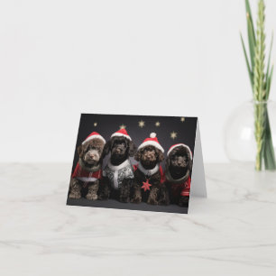 Tarjeta de Navidades de cachorros de Cockapoo