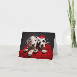 Tarjeta de Navidades de Cachorros de Dalmacia
