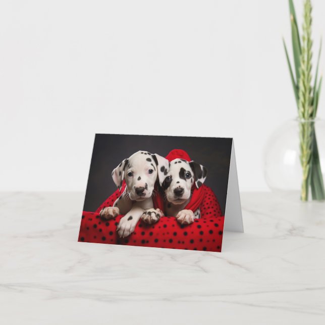 Tarjeta de Navidades de Cachorros de Dalmacia (Anverso)