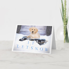 Tarjeta de Navidades de Cachorros de Golden Retrie