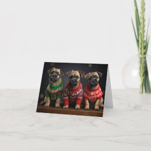 Tarjeta de Navidades de cachorros del territorio f