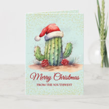 Tarjeta de Navidades de cactus de postre suroeste