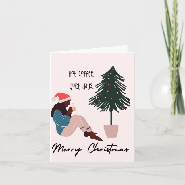 Tarjeta de Navidades de café caliente (Anverso)