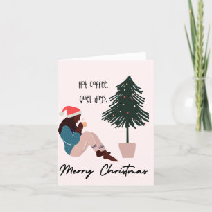 Tarjeta de Navidades de café caliente