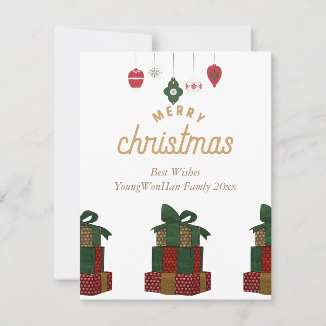 Tarjeta de Navidades de cajas de regalo de Navidad (Anverso)