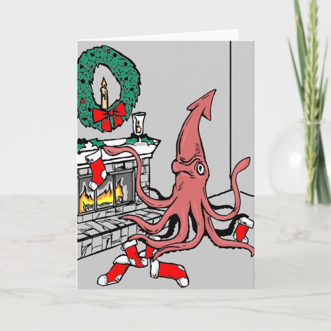 Tarjeta de Navidades de calamar (Anverso)