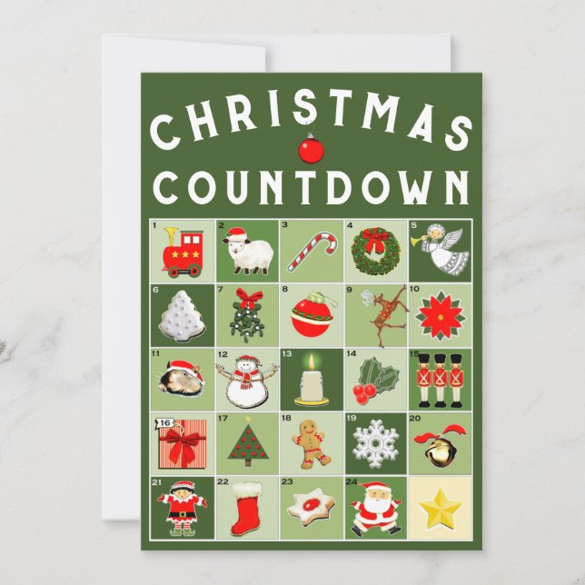 Tarjeta de Navidades de calendario anticipados (Anverso)