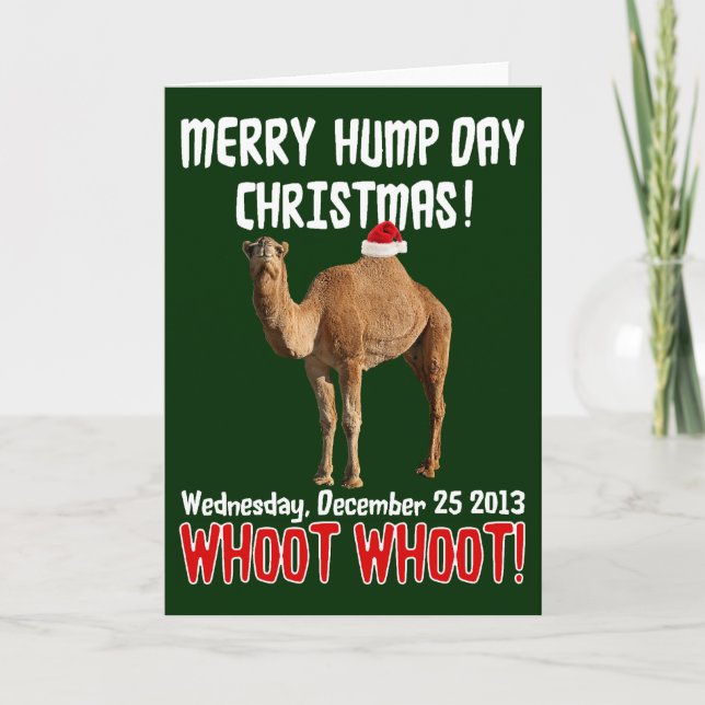 Tarjeta de Navidades de camellos de día de hump (Anverso)