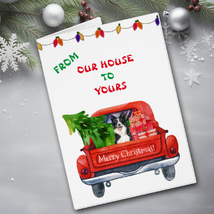 Tarjeta de Navidades de Camión de Granja Collie Fr
