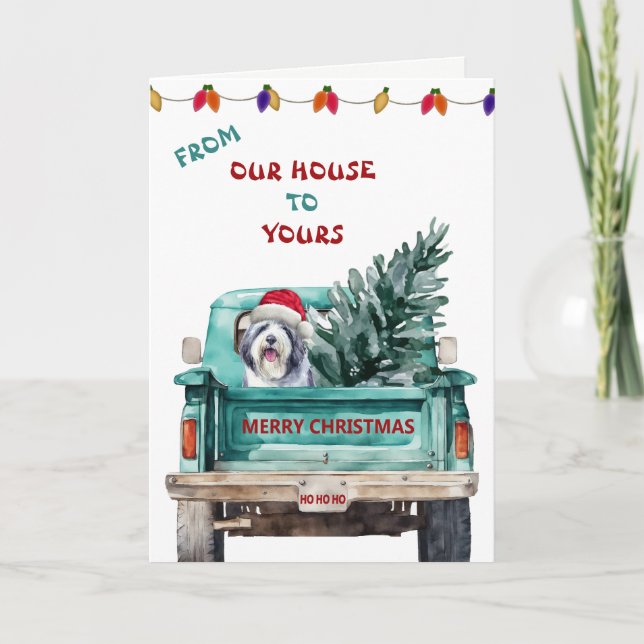 Tarjeta de Navidades de Camión de la Granja Collie (Anverso)