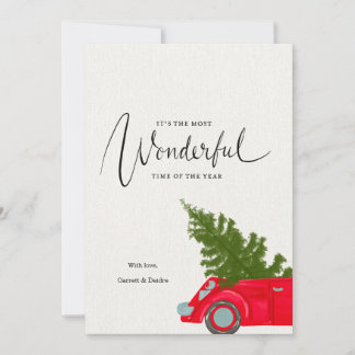Tarjeta de Navidades de camiones rojos