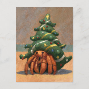 Tarjeta de Navidades de cangrejo ermitaño