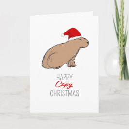 Tarjeta de Navidades de capibara Cute Retro