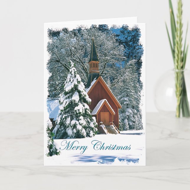 Tarjeta de Navidades de capilla Yosemite (Anverso)