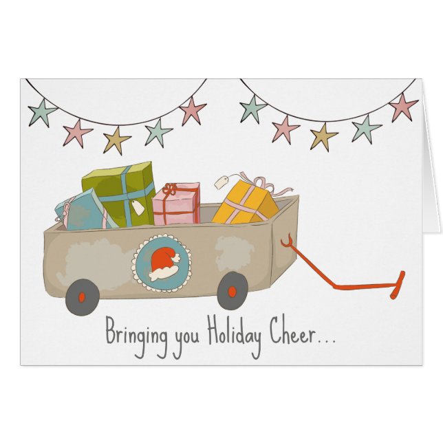 Tarjeta de Navidades de carros navideños caprichos (Anverso (Horizontal))