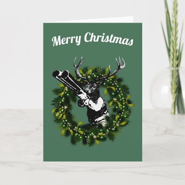 Tarjeta de Navidades de caza personalizable (Anverso)