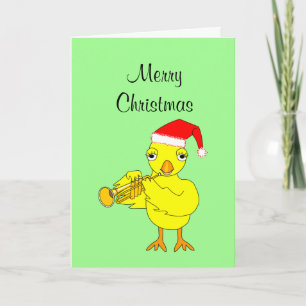Tarjeta de Navidades de Chick de Trumpet de Santa