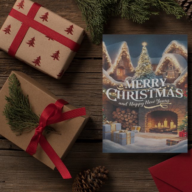 Tarjeta de Navidades de chimenea acogedora (Subido por el creador)
