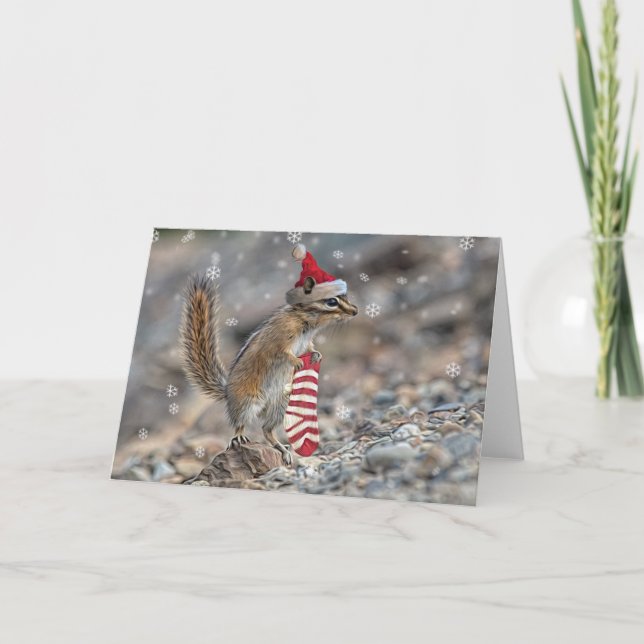 Tarjeta de Navidades de Chipmunk (Anverso)
