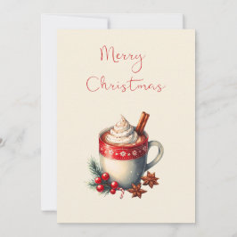 Tarjeta de Navidades de chocolate caliente