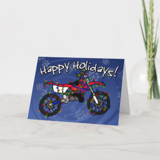 Tarjeta de Navidades de ciclismo de suciedad roja