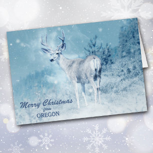 Tarjeta de Navidades de ciervos de Oregón