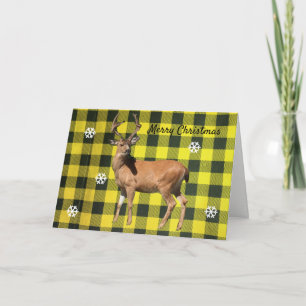 Tarjeta de Navidades de ciervos de Woodland Amaril