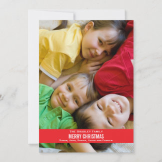 Tarjeta de Navidades de cinta roja audaz - espalda