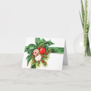 Tarjeta de Navidades de cinta verde vintage