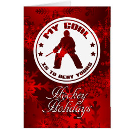 Tarjeta de Navidades de citas de golfista de hocke