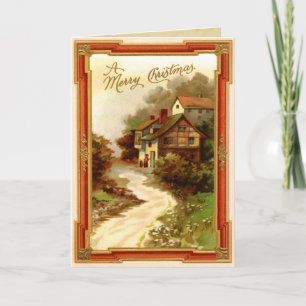 Tarjeta de Navidades de Ciudad de Vintage