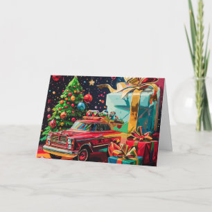 Tarjeta de Navidades de coches de época