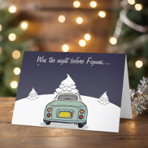 Tarjeta de Navidades de coches de Green Figaro