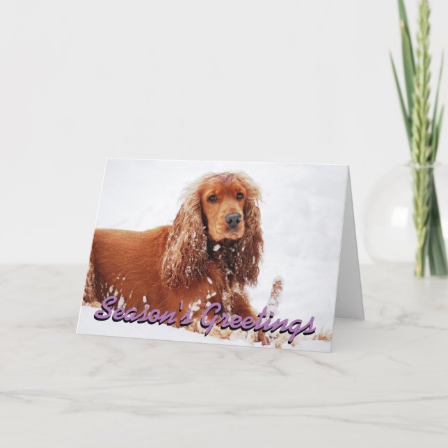 Tarjeta de Navidades de Cocker Spaniel (Anverso)