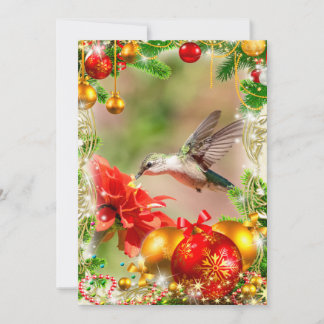Tarjeta de Navidades de colibrí con aguijón