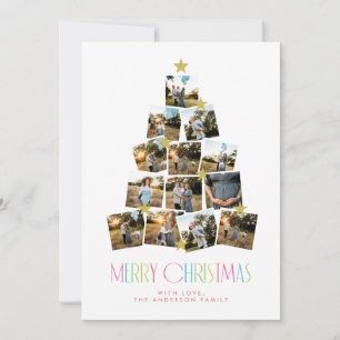 Tarjeta de Navidades de Collage de fotos 13 de Árb