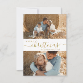 Tarjeta de Navidades de Collage de fotos con guión