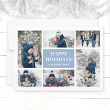 Tarjeta de Navidades de Collage de fotos de la fam