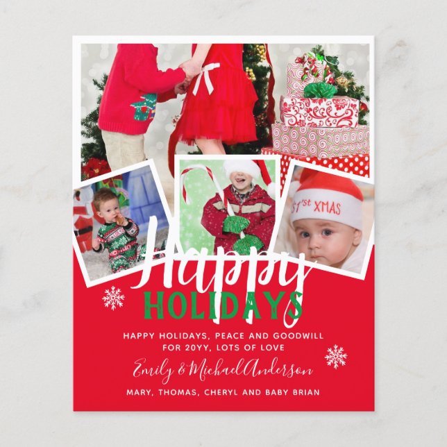 Tarjeta de Navidades de Collage de fotos de presup (Anverso)