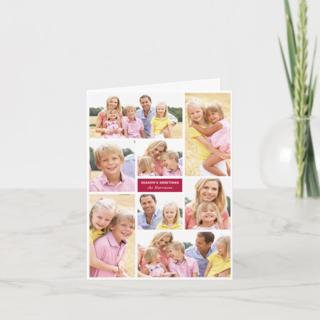 Tarjeta de Navidades de Collage de fotos de vacaci (Anverso)