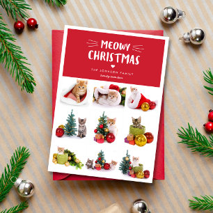 Tarjeta de Navidades de Collage de fotos para gato