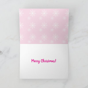 Tarjeta de Navidades de color de borde rosa