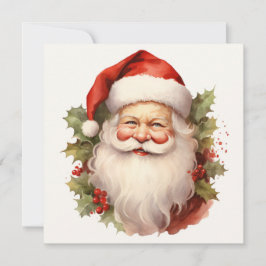 Tarjeta de Navidades de color de color Santa Vinta