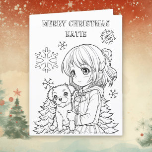 Tarjeta de Navidades de color grande para niños