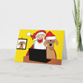 Tarjeta de Navidades de computadoras para Santa y