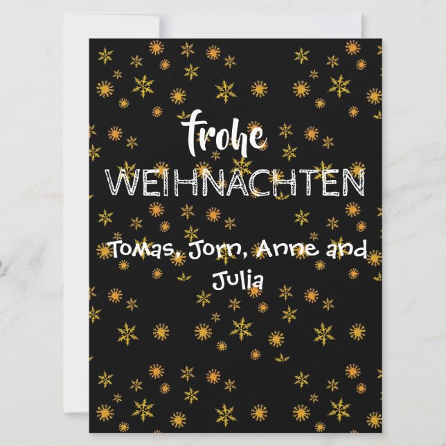 Tarjeta de Navidades de conciliación Frohe Wihnach (Anverso)