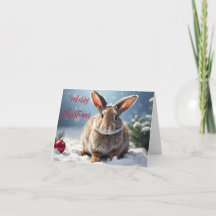 Tarjeta de Navidades de conejito lindo