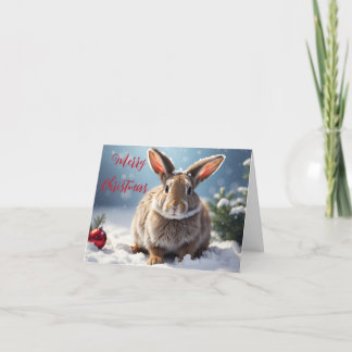 Tarjeta de Navidades de conejito lindo